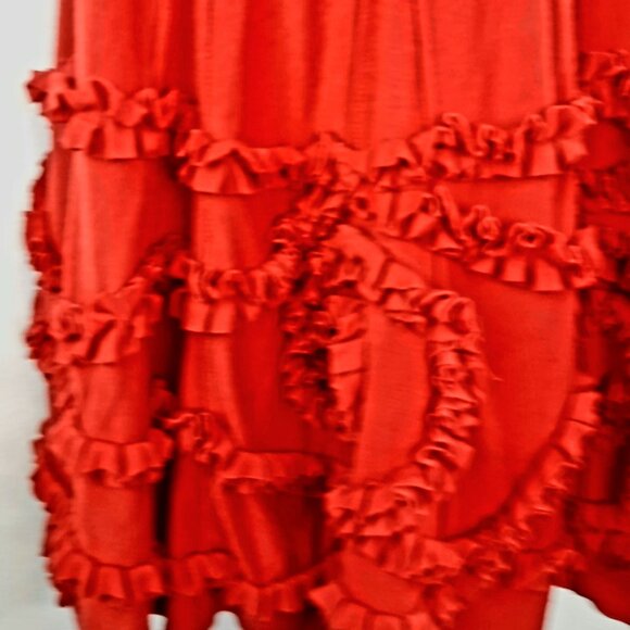 🫶Unique Medium Catherine Malandrino Orange Midi summer fashion party dress - Picture 3 of 11